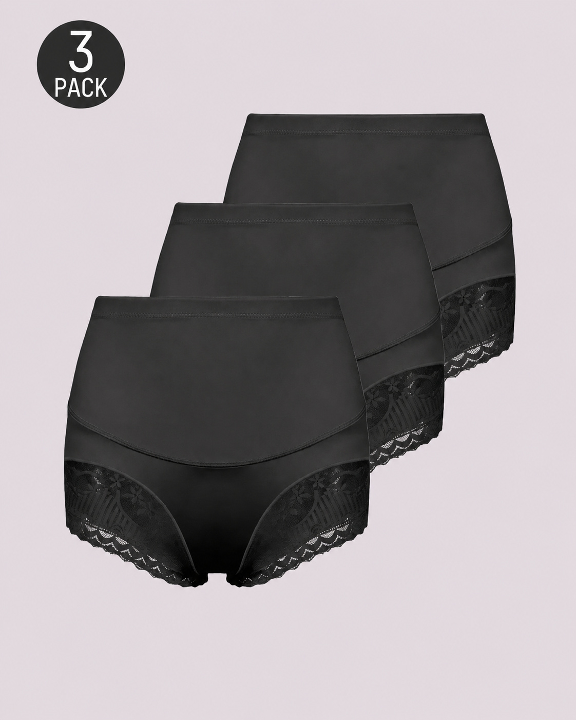 Tummy Control High-Waist Lace Panel Shaping Briefs