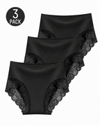 Floral Lace Trim Full Coverage Panties
