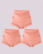 Tummy-Smoothing Crossover Mesh Lace Shaping Boyshorts
