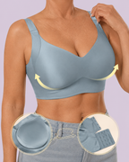 Wireless Lift Satin Wide-Strap Support Bra