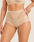 High-Waisted Tummy Control Mesh Shaping Panties