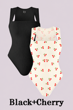 Flattering Slim-Fit & Ribbed Knit Square-Neck Bodysuit