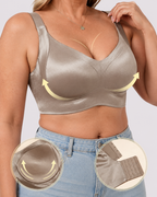 Wireless Lift Satin Wide-Strap Support Bra