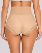 High Waist Tummy Control Lace Trim Shaping Panties