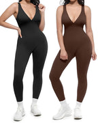 Full Body Sculpting Seamless Deep V-Neck Bodysuit