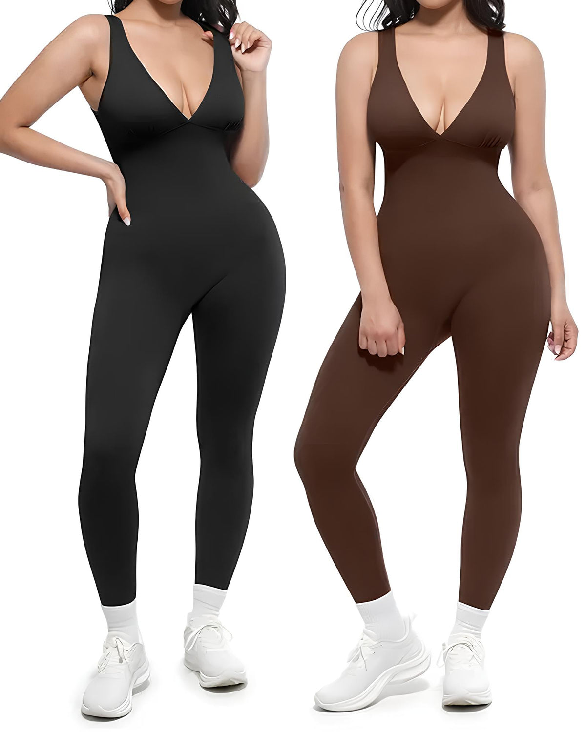 Full Body Sculpting Seamless Deep V-Neck Bodysuit