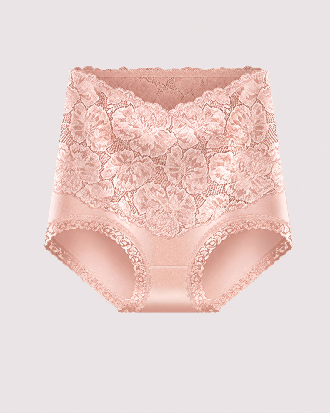 High Waist Tummy Control Lace Cotton Briefs