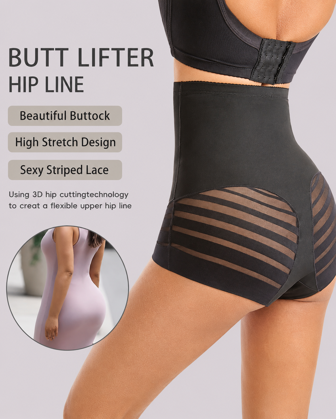 Waist-Sculpting High-Rise Mesh Butt-Lift Shaper Shorts