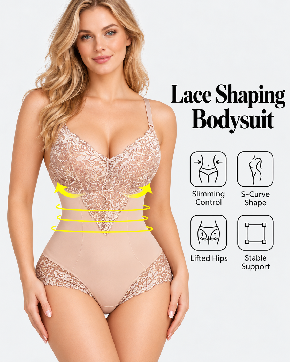 Lace Tummy Control Sculpting Shaping Bodysuit