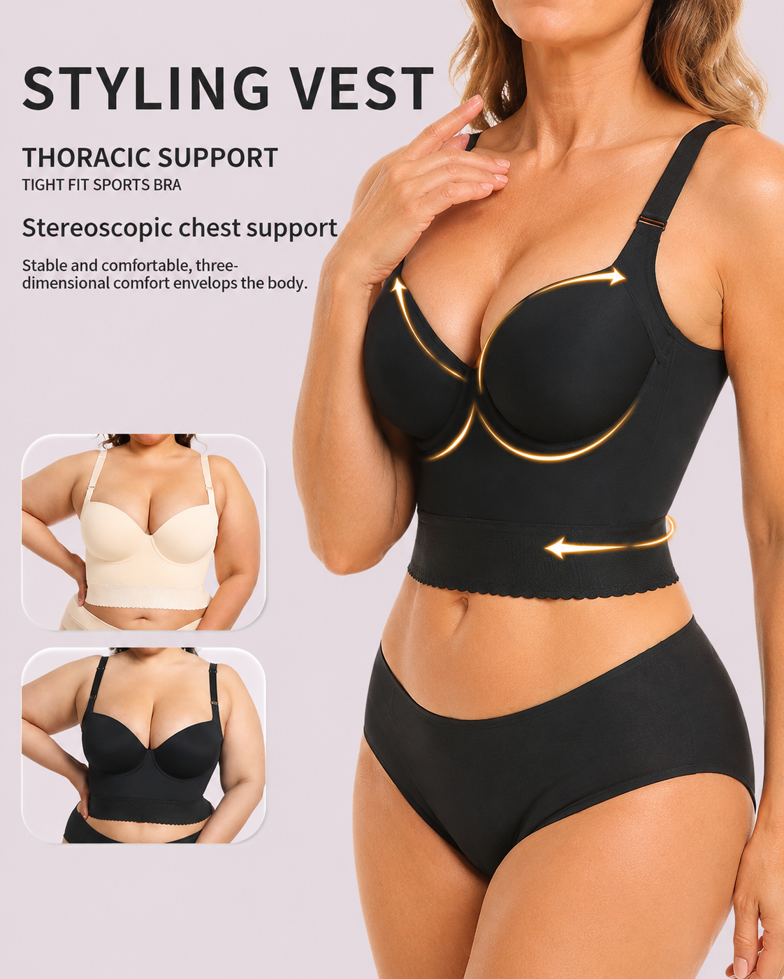 Push-Up Longline Underwire Support Bra