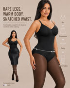 Paneled Fleece-Lined Tummy Control Footed Bodysuit