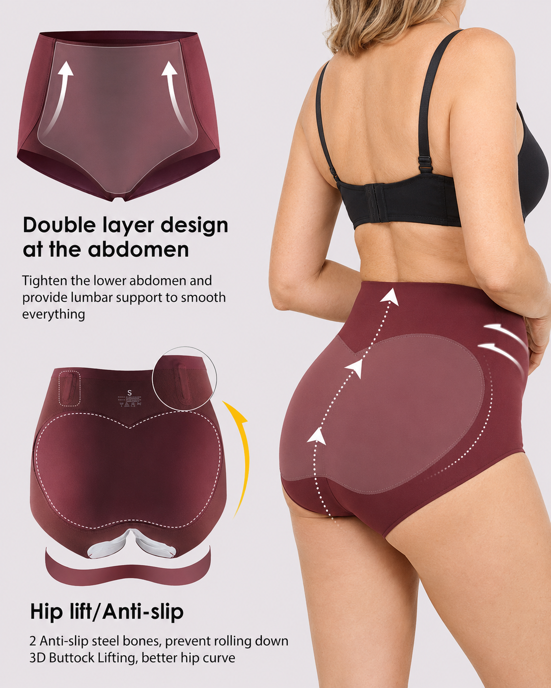 Butt-Lifting Double-Layer High-Waist Shaping Panties
