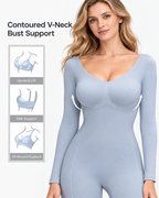 Long-Sleeve Short Bodysuit Drop-Seat Opening