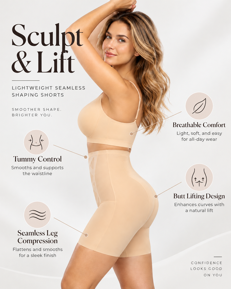 High-Waist Tummy Control Shaping Shorts