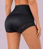 Tummy-Sculpting Cross-Compression High-Waist Lace Shaper Shorts