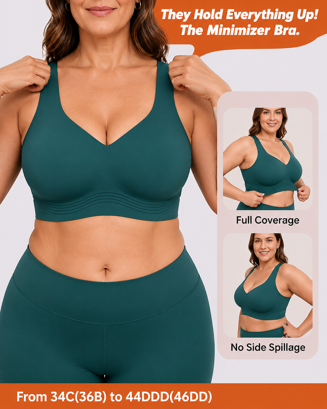 Wireless Lift Wide-Strap Seamless Jelly Support Bra