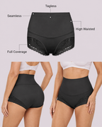 Tummy Control High-Waist Lace Panel Shaping Briefs