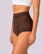 Tummy-Smoothing High-Waist Breathable Lace Briefs