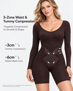 Long-Sleeve Short Bodysuit Drop-Seat Opening
