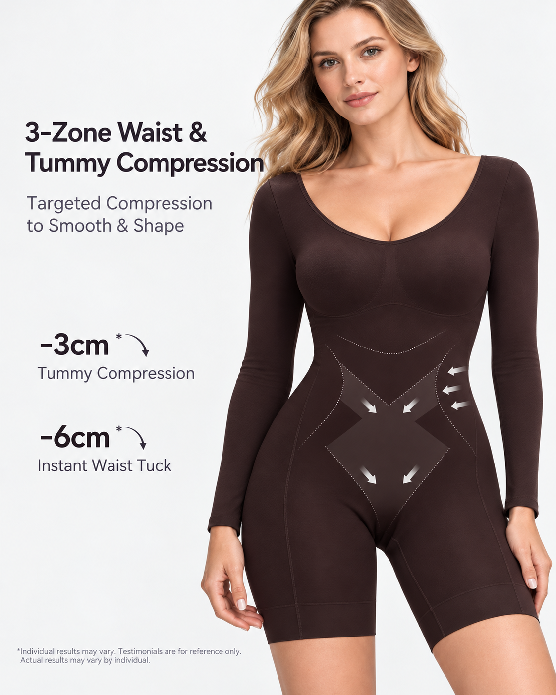 Long-Sleeve Short Bodysuit Drop-Seat Opening