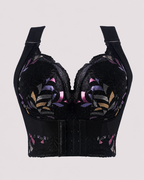 Front Closure Push Up Wireless Lace Embroidered Full Coverage Bra