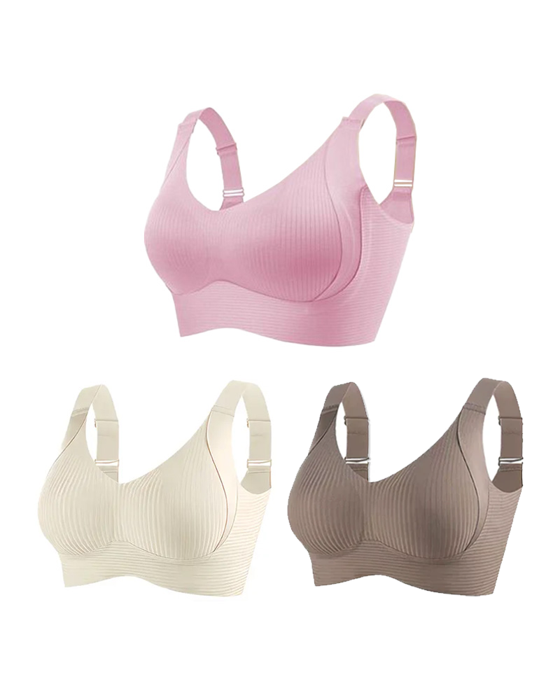Wireless Lift Wide-Strap Seamless Support Bra