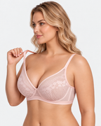 Floral Lace Plunge V-Neck Support Bra