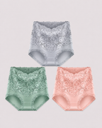High Waist Tummy Control Lace Cotton Briefs