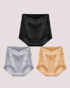 High Waist Tummy Control Lace Cotton Briefs