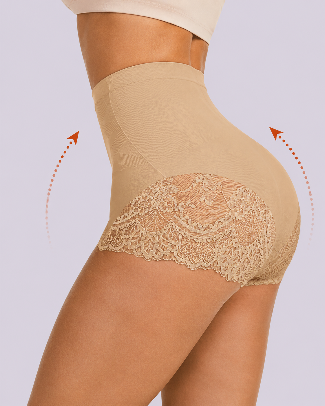 High Waist Tummy Control Shapewear Underwear Seamless Elastic Lace Panties