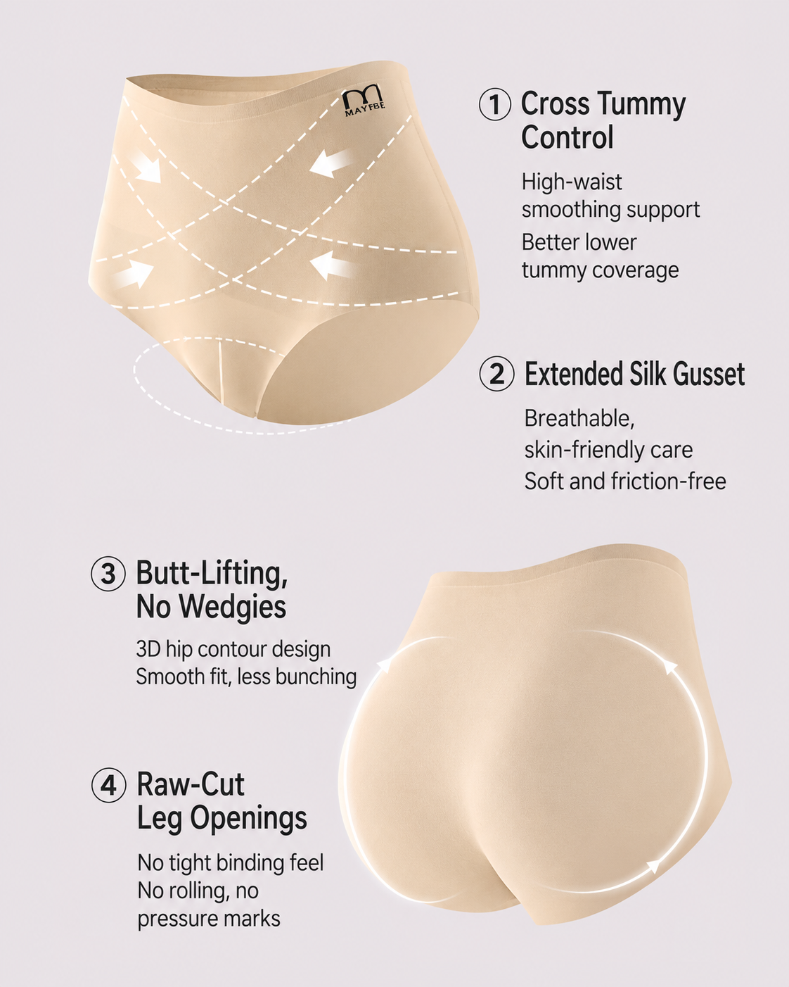 Light Tummy-Control High-Waist X-Shaping Briefs