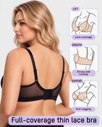 Floral Lace Plunge V-Neck Support Bra
