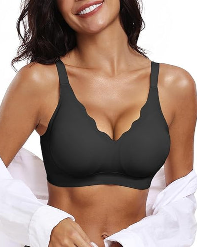 Wireless Lift Scalloped V-Neck Seamless Bra Main image
