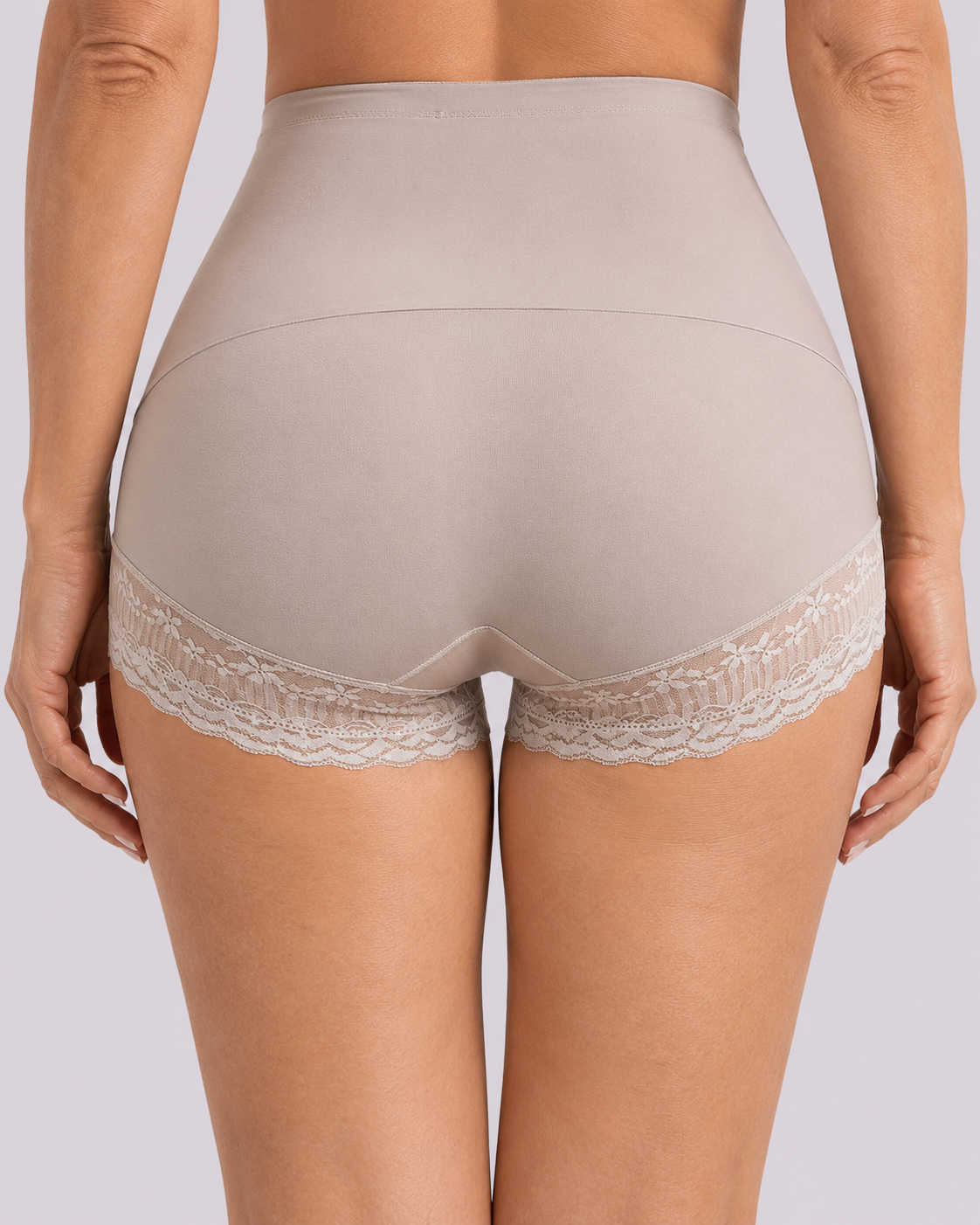 Tummy-Sculpting Cross-Compression High-Waist Lace Shaper Shorts