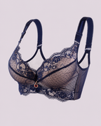 Push-Up Floral Lace Wide-Strap Support Bra