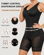 Firm Tummy Control Breathable Zip Front Bodysuit Shapewear