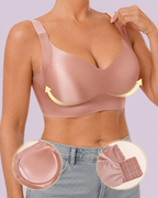 Wireless Lift Satin Wide-Strap Support Bra