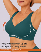 Wireless Lift Wide-Strap Seamless Jelly Support Bra
