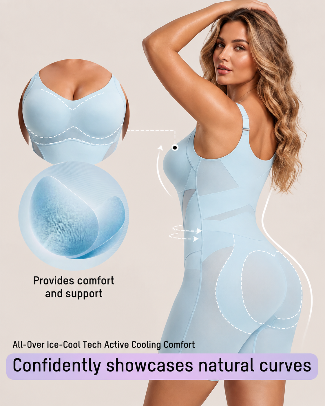Easy On Seamless Mesh Shaping Bodysuit