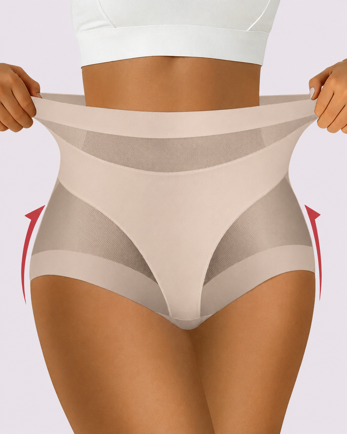 Sculpting High-Rise Sheer Panel Control Briefs
