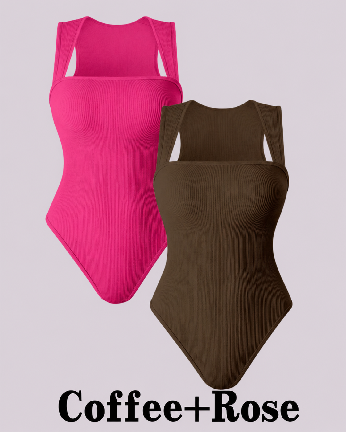Flattering Slim-Fit & Ribbed Knit Square-Neck Bodysuit