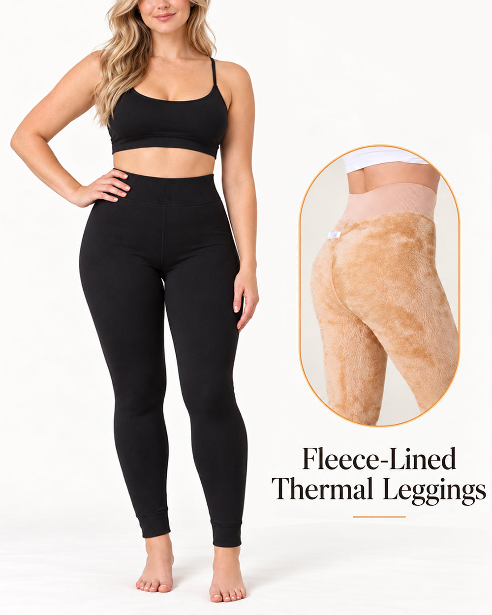 High Waisted Fleece Lined Thermal Leggings Main image