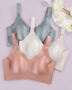 Wireless Lift Satin Wide-Strap Support Bra