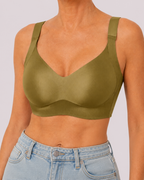 Wireless Lift Satin Wide-Strap Support Bra