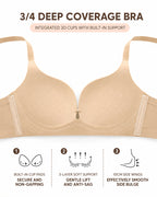 Seamless Cross Front Closure Push-Up Bra