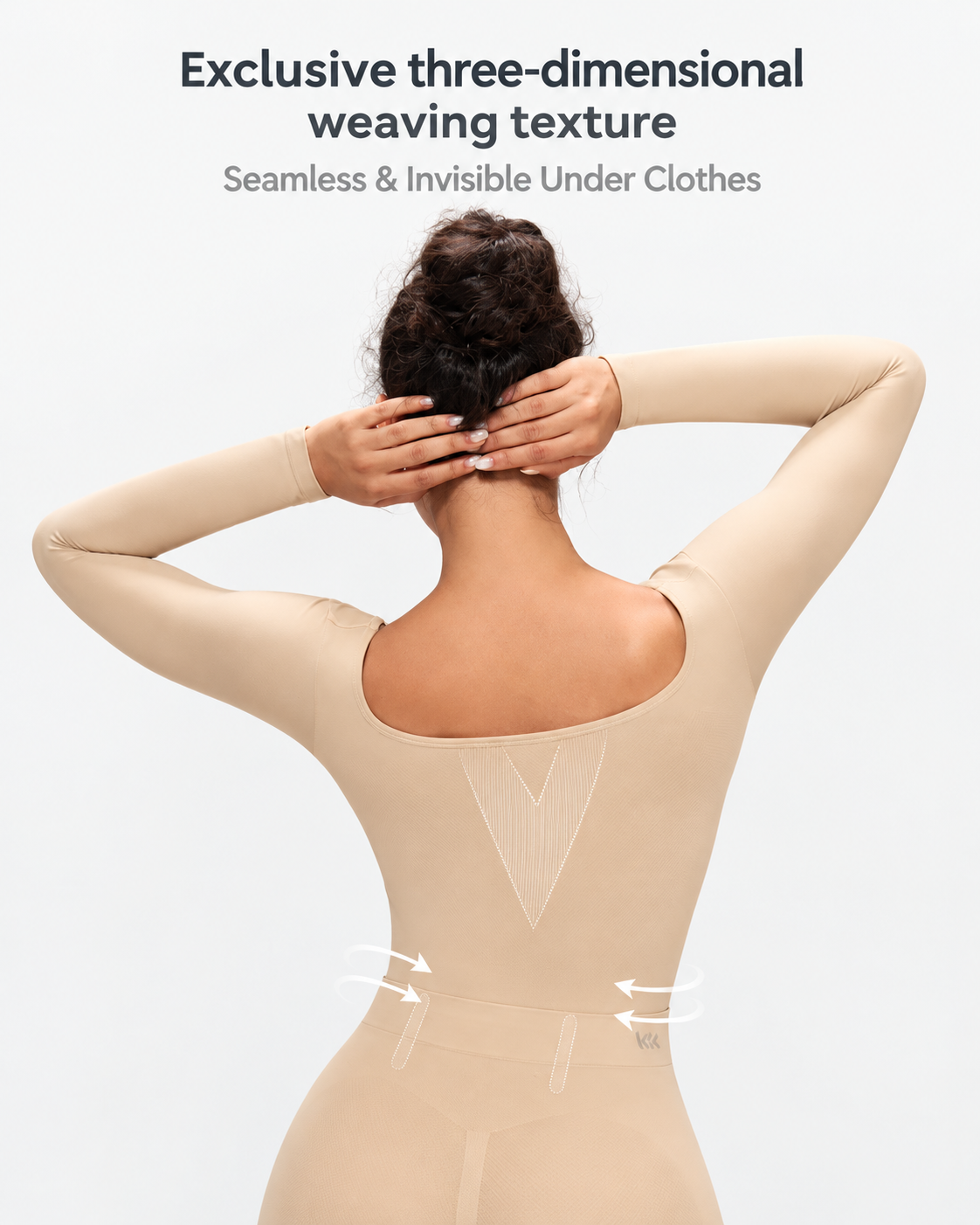 Long-Sleeve Short Bodysuit Drop-Seat Opening