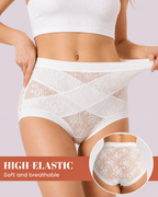 Tummy-Smoothing High-Waist Breathable Lace Briefs