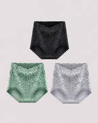 High Waist Tummy Control Lace Cotton Briefs