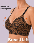 Wireless Push Up Seamless Leopard Print Bra
