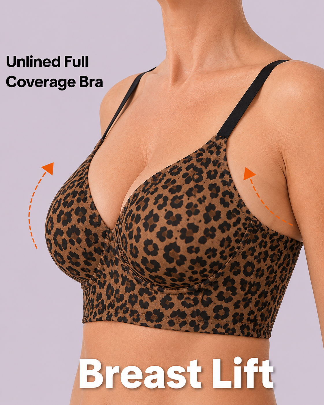 Wireless Push Up Seamless Leopard Print Bra